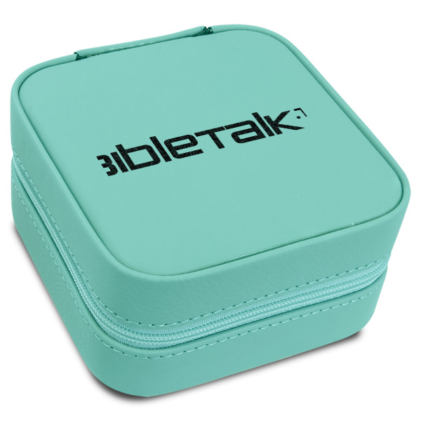 Custom Logo Travel Jewelry Box - Teal Leather