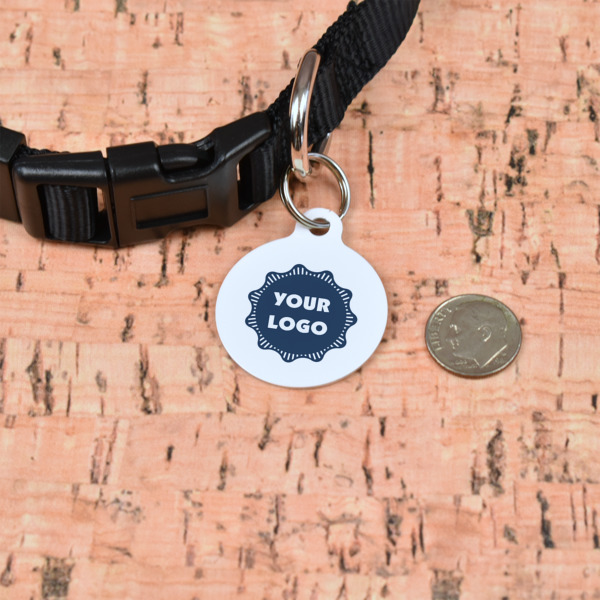 Custom Design - Round Pet ID Tag - Small - In Context