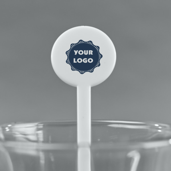 Custom Design - White Plastic 7" Stir Stick - Round - Main