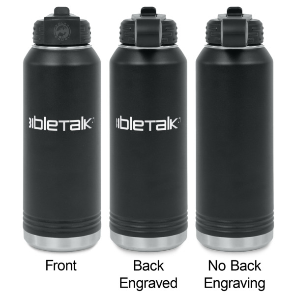 Custom Design - Laser Engraved Water Bottles - 2 Styles - Front & Back View