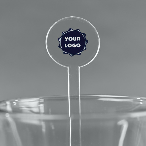 Custom Logo 7" Round Plastic Stir Sticks - Clear