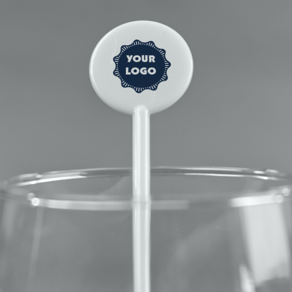 Custom Design - White Plastic 5.5" Stir Stick - Round - Main