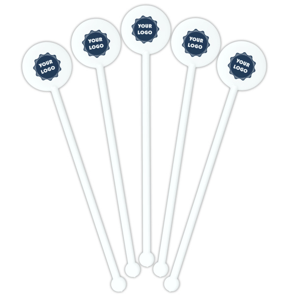 Custom Design - White Plastic 5.5" Stir Stick - Fan View