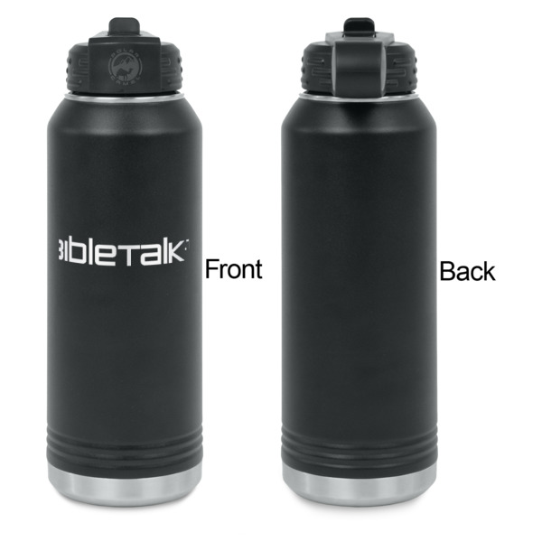 Custom Design - Laser Engraved Water Bottles - Front Engraving - Front & Back View