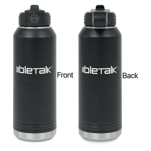 Custom Design - Laser Engraved Water Bottles - Front & Back Engraving - Front & Back View