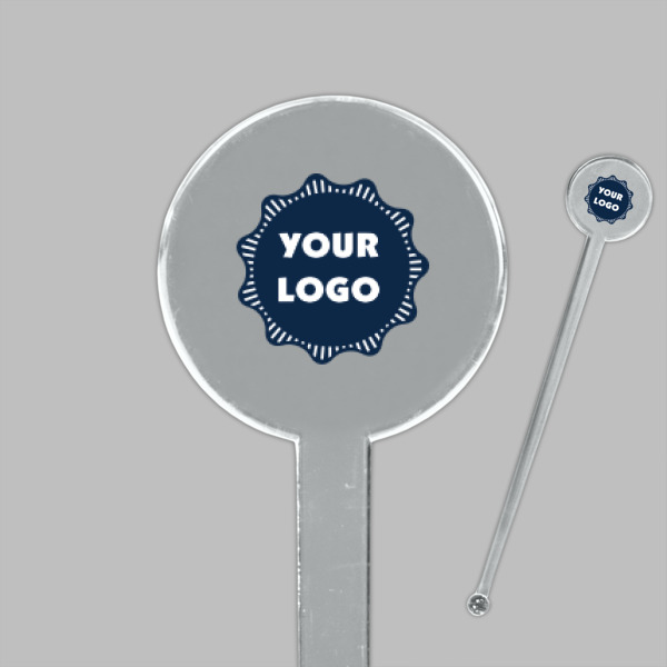 Custom Design - Clear Plastic 7" Stir Stick - Round - Closeup