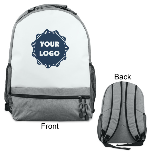 Custom Design - Large Backpack - Gray - Front & Back View