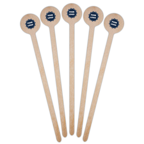 Custom Design - Wooden 7.5" Stir Stick - Round - Fan View