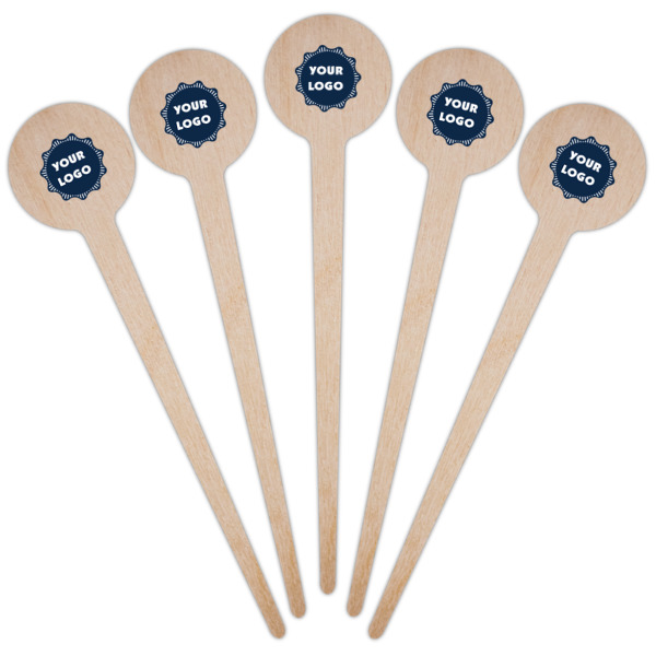 Custom Design - Wooden 4" Food Pick - Round - Fan View