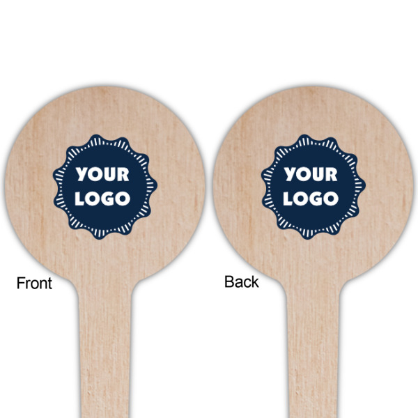 Custom Design - Wooden 4" Food Pick - Round - Double Sided - Front & Back