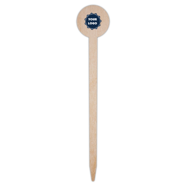 Custom Design - Wooden 6" Food Pick - Round - Single Pick