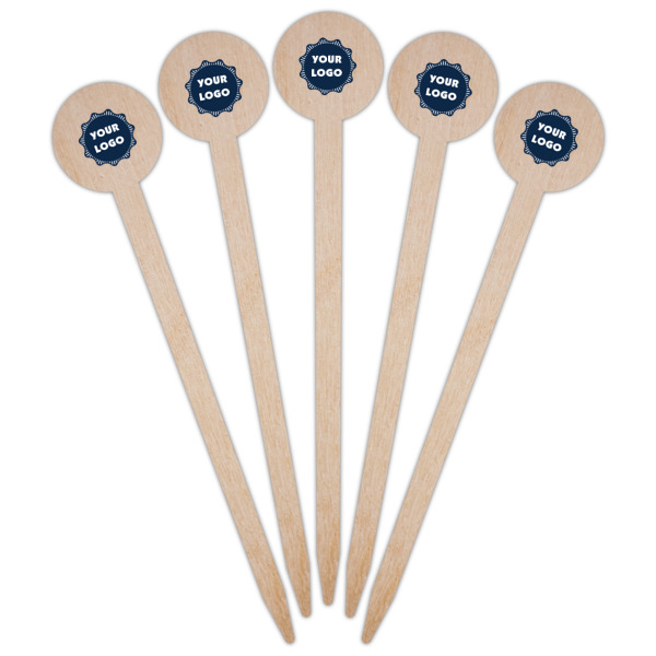 Custom Design - Wooden 6" Food Pick - Round - Fan View