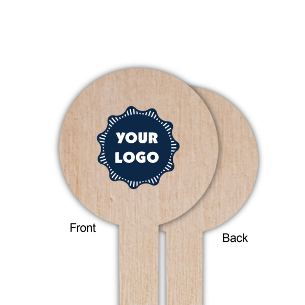 Custom Design - Wooden 6" Food Pick - Round - Single Sided - Front & Back