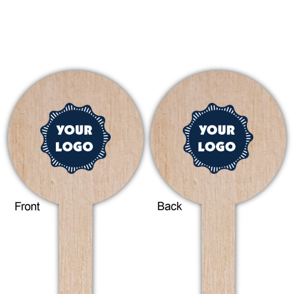 Custom Design - Wooden 6" Food Pick - Round - Double Sided - Front & Back