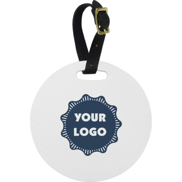 Custom Logo Plastic Luggage Tag - Round