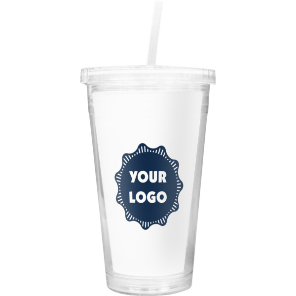 Custom Design Your Own Double Wall Tumbler with Straw