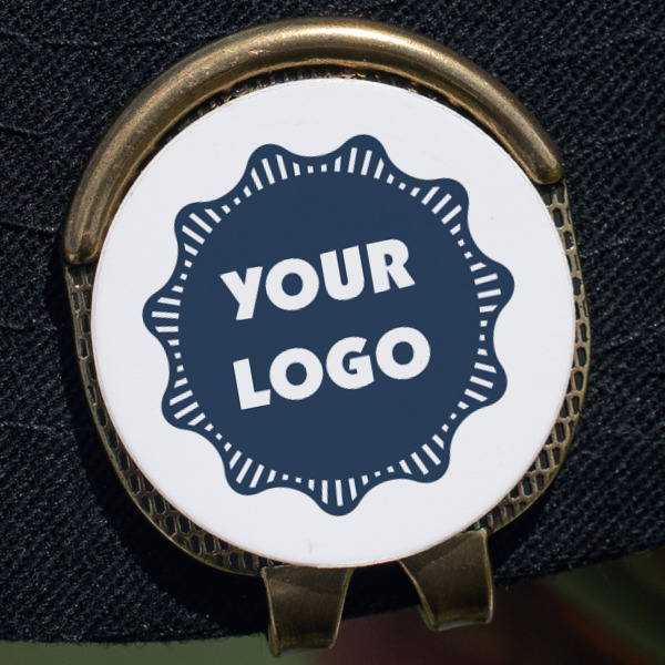 Custom Design - Golf Ball Marker Hat Clip - Gold - Close Up