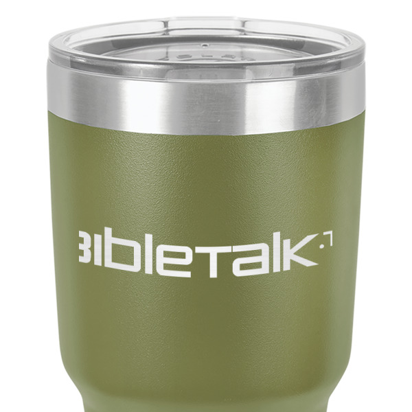 Custom Design - 30 oz Stainless Steel Ringneck Tumbler - Olive - Close Up
