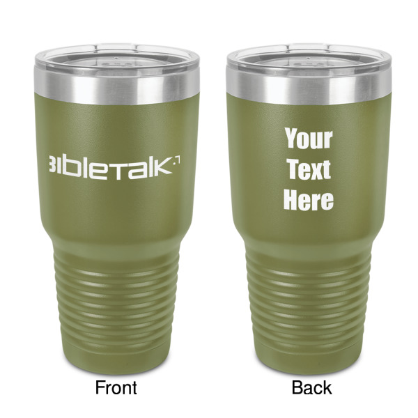 Custom Logo 30 oz Stainless Steel Tumbler - Olive - Double-Sided