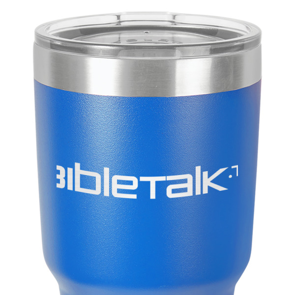 Custom Design - 30 oz Stainless Steel Ringneck Tumbler - Blue - Close Up