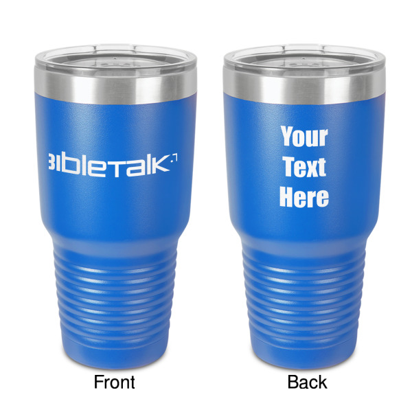 Custom Logo 30 oz Stainless Steel Tumbler - Royal Blue - Double-Sided