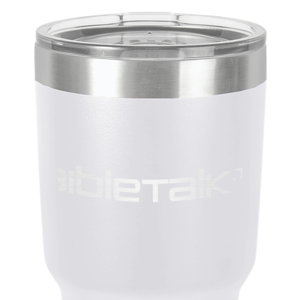 Custom Design - 30 oz Stainless Steel Ringneck Tumbler - White - Close Up