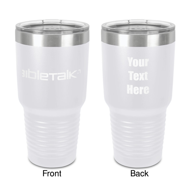 Custom Logo 30 oz Stainless Steel Tumbler - White - Double-Sided