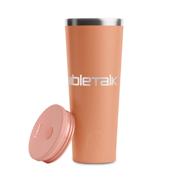 Custom Design - Peach RTIC Everyday Tumbler - 28 oz. - Lid Off