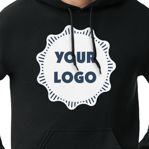 Custom Design - Black Hoodie on Model - CloseUp