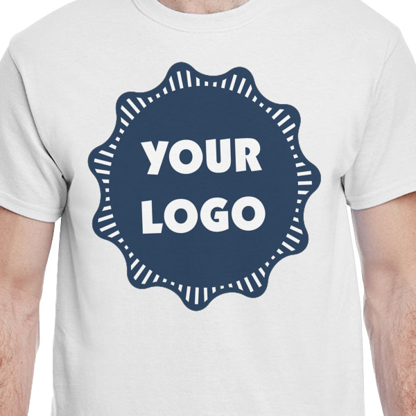 Custom Design - White Crew T-Shirt on Model - CloseUp