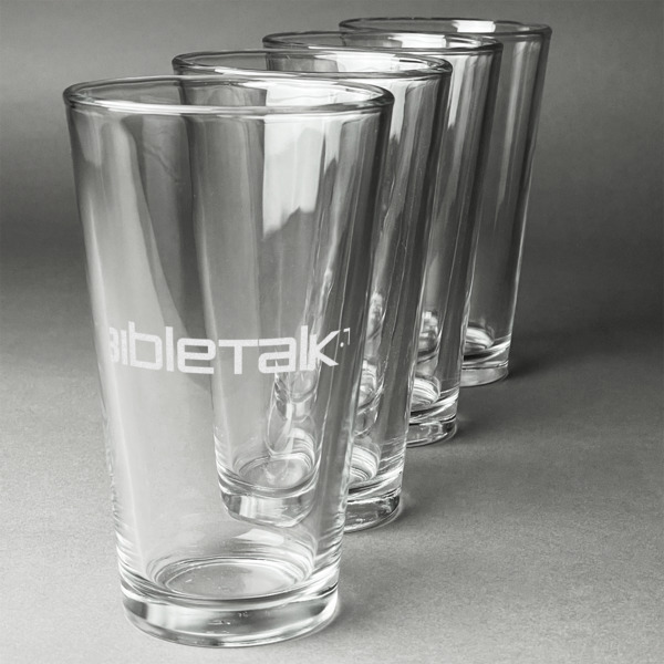 Custom Design - Set of Four Engraved Pint Glasses - Set View