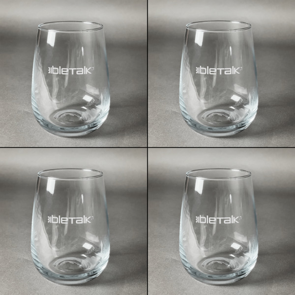Custom Design - Set of Four Personalized Stemless Wineglasses (Approval)