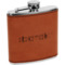 Logo Leatherette Wrapped Stainless Steel Flask