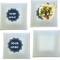 Logo Glass Square Lunch / Dinner Plate 9.5" - Set of 4