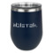 Logo Stemless Stainless Steel Wine Tumbler - Navy - Double-Sided