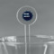Logo 7" Round Plastic Stir Sticks - Clear