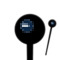 Logo 4" Round Plastic Food Picks - Black - Single-Sided