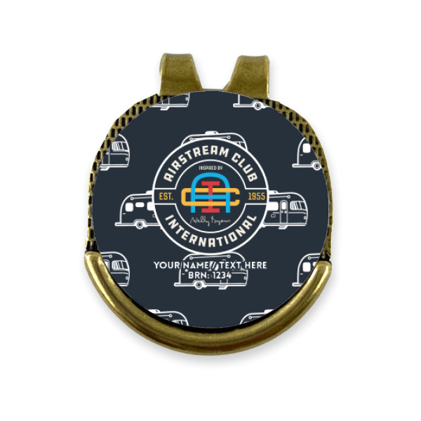 Custom Design - Golf Ball Marker Hat Clip Gold - Front