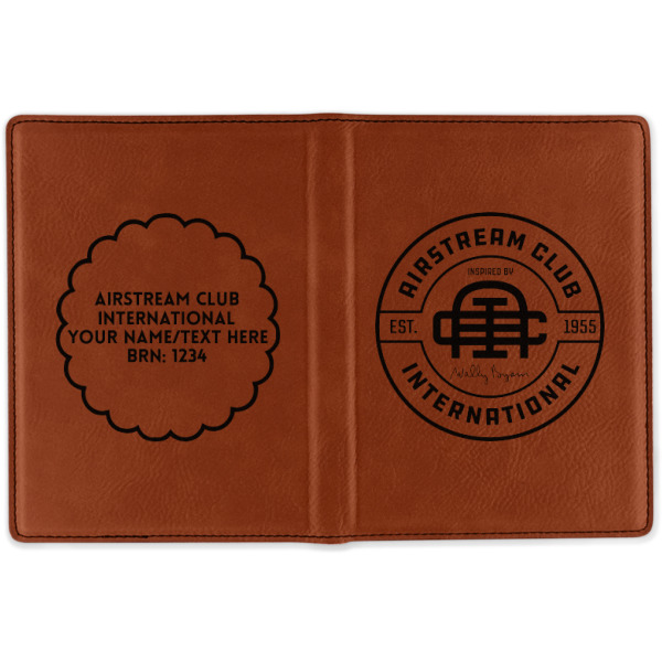 Custom Design - Cognac Leather Passport Holder Outside Double Sided - Apvl