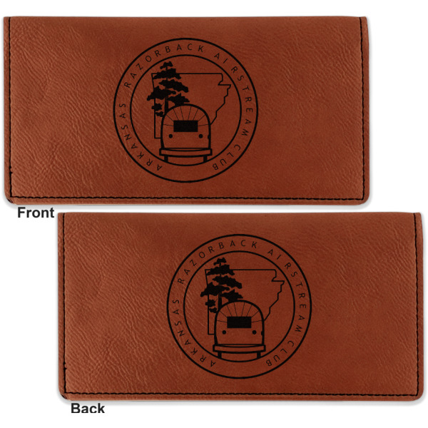 Custom Design - Leather Checkbook Holder Front and Back