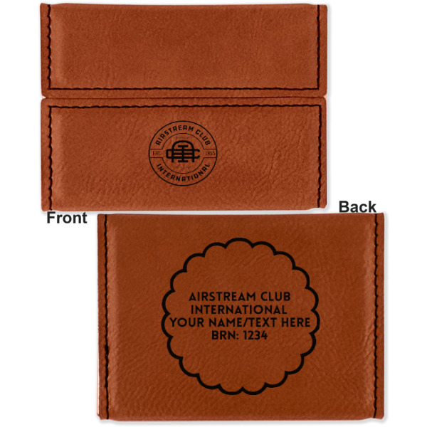 Custom Design - Leather Business Card Holder - Front Back