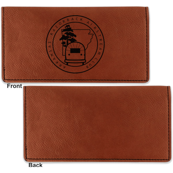 Custom Design - Leather Checkbook Holder Front and Back Single Sided - Apvl