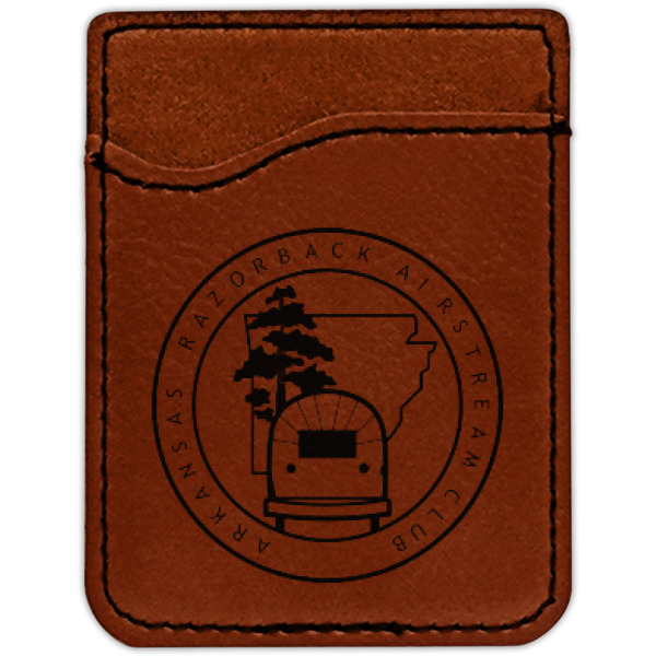 Custom Design - Cognac Leatherette Phone Wallet close up