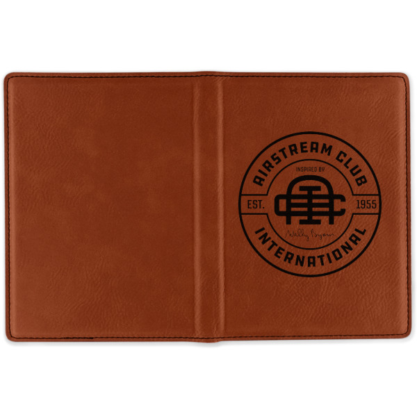 Custom Design - Cognac Leather Passport Holder Outside Single Sided - Apvl
