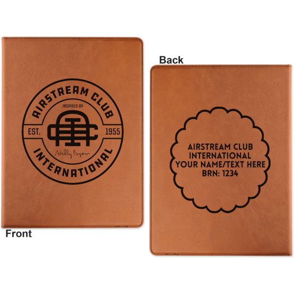 Custom Design - Cognac Leatherette Portfolios with Notepad - Small - Double Sided- Apvl