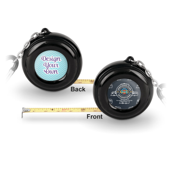 Custom Design - 6ft Pocket Tape Measure w/ Carabiner Hook - Front and Back