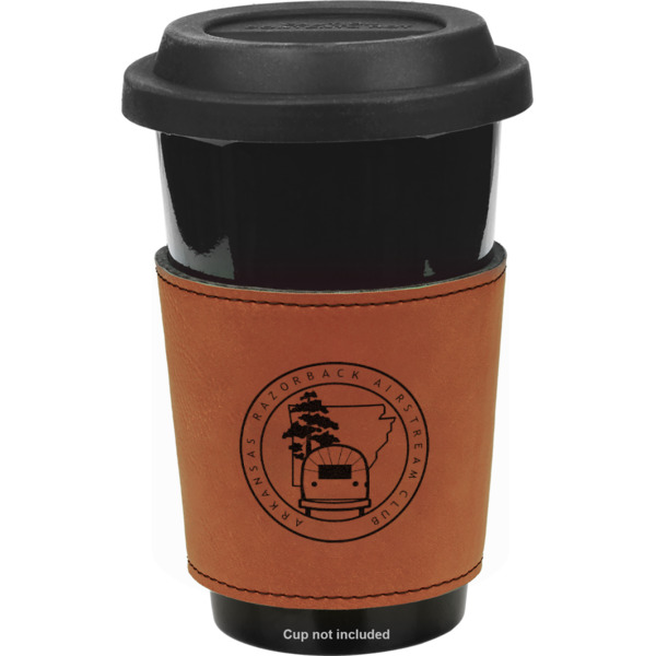 Custom Design - Cognac Leatherette Mug Sleeve - Front