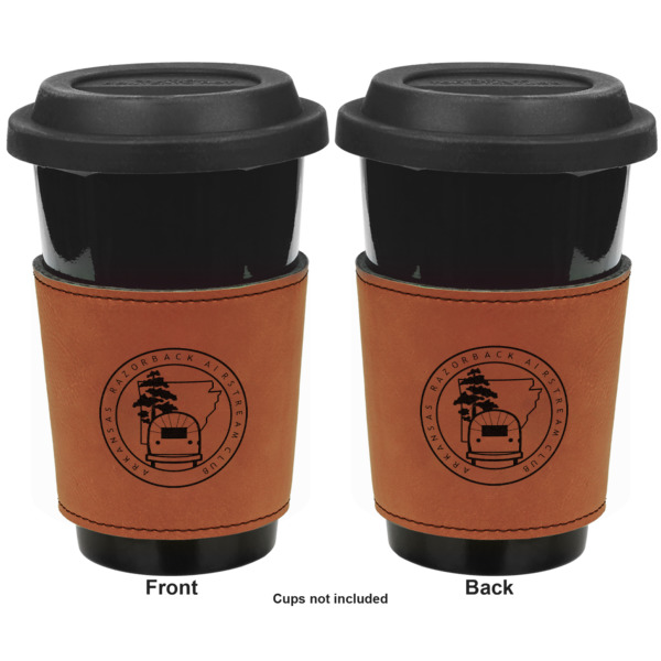Custom Design - Cognac Leatherette Mug Sleeve - Double Sided Approval
