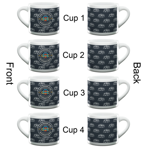 Custom Design - Double Shot Espresso Cup - Set of 4 - Front & Back