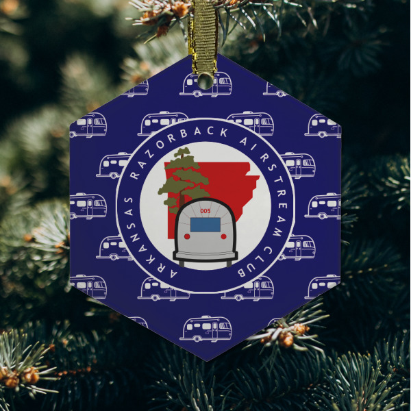 Custom Design - Frosted Glass Ornament - Hexagon (Lifestyle)